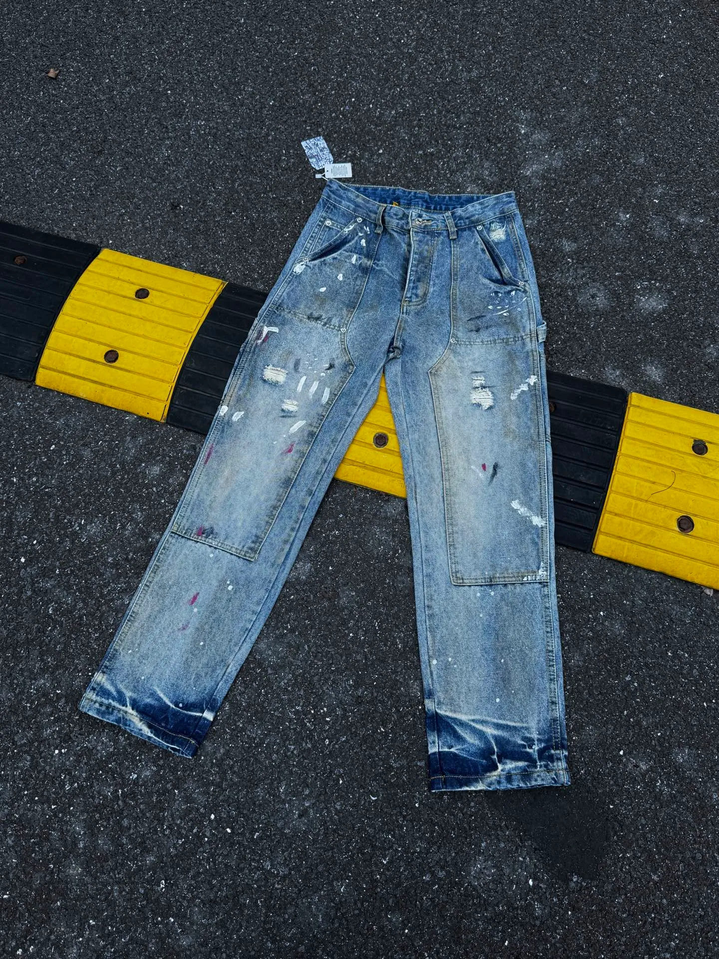 P260💰G97 GALLERY DEPT. Logging retro old stained ink denim bell bottoms washed jeans Size: 28 30 32 34 36
